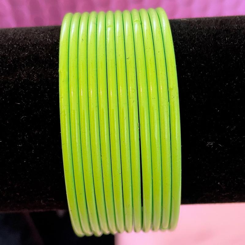 Lime Green Metal Bangles 0