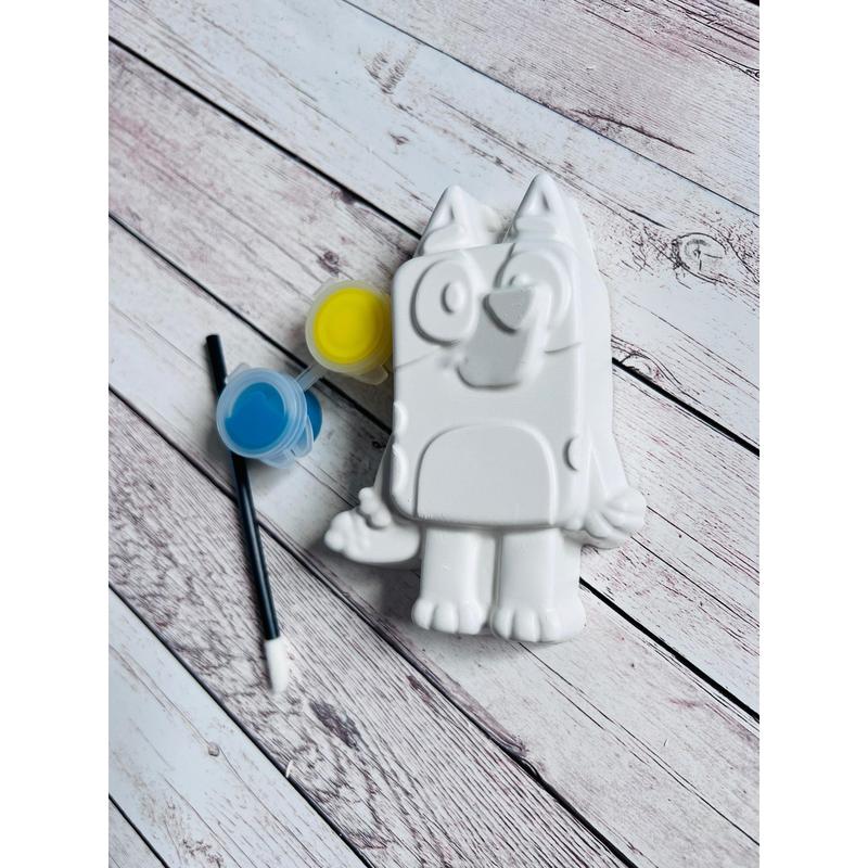 Paint your own plaster of Paris blue dog - Activity set - Childrens Gifts - Gift - Painting - Party favour - decor - Character gift 2