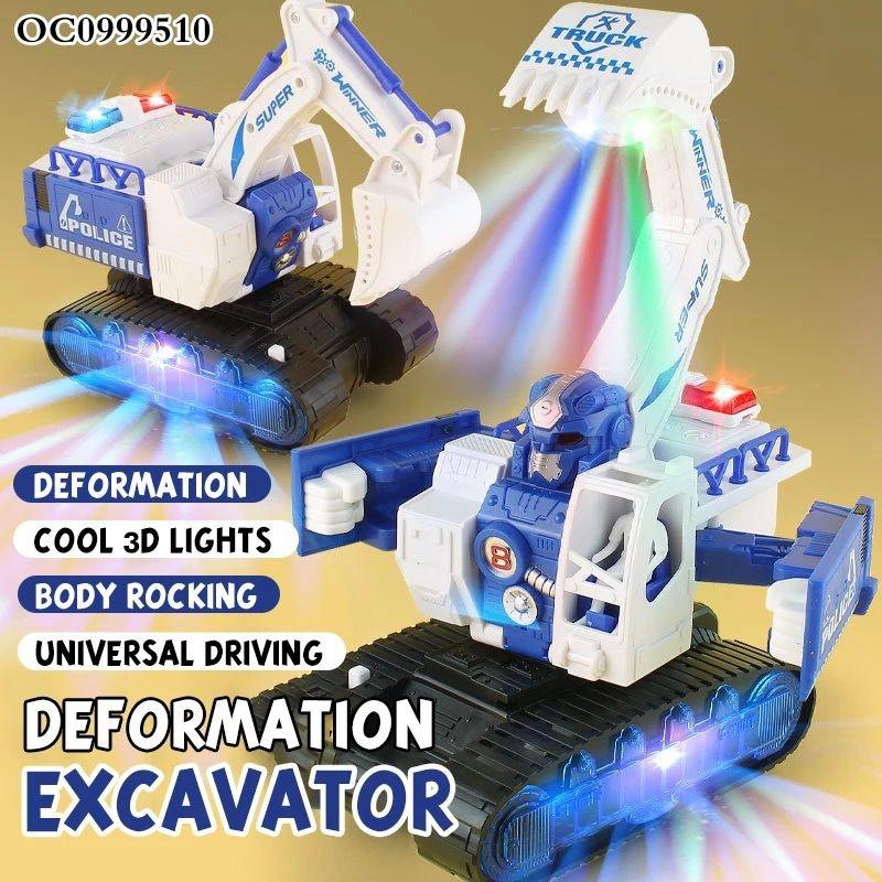 Kids Toys Swing deformation excavator Devastator Led Light & Music Toys For Kids 1