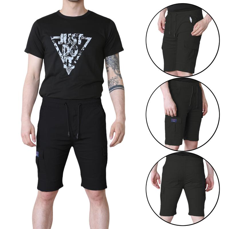 Mens Stretch Cargo Shorts Combat Elasticated Relaxed Fit Half Pants Cotton Work Size 30-38 3