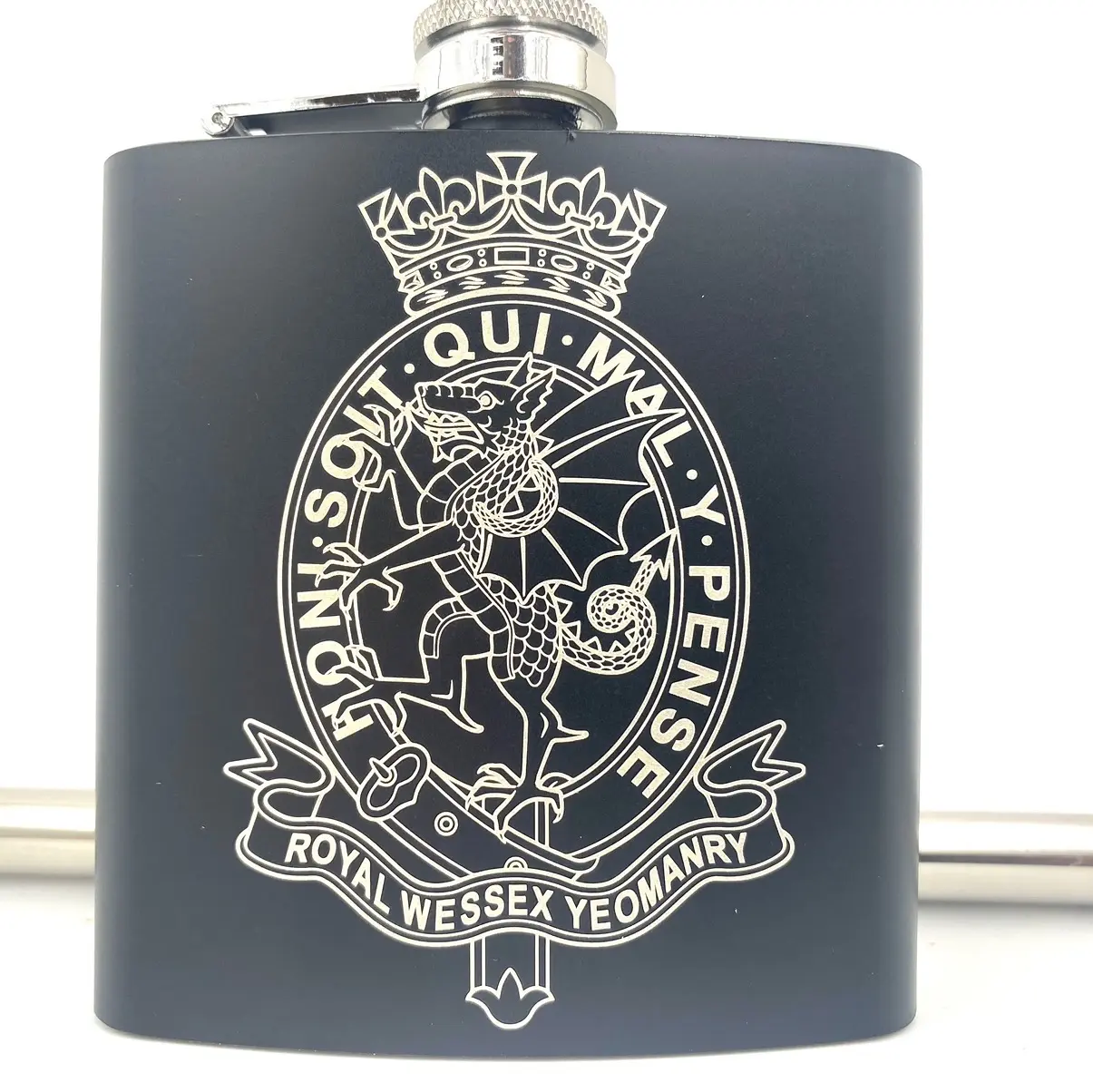 Royal Wessex Yeomanry 6oz Hip Flask Drinkware Stainless Steel
