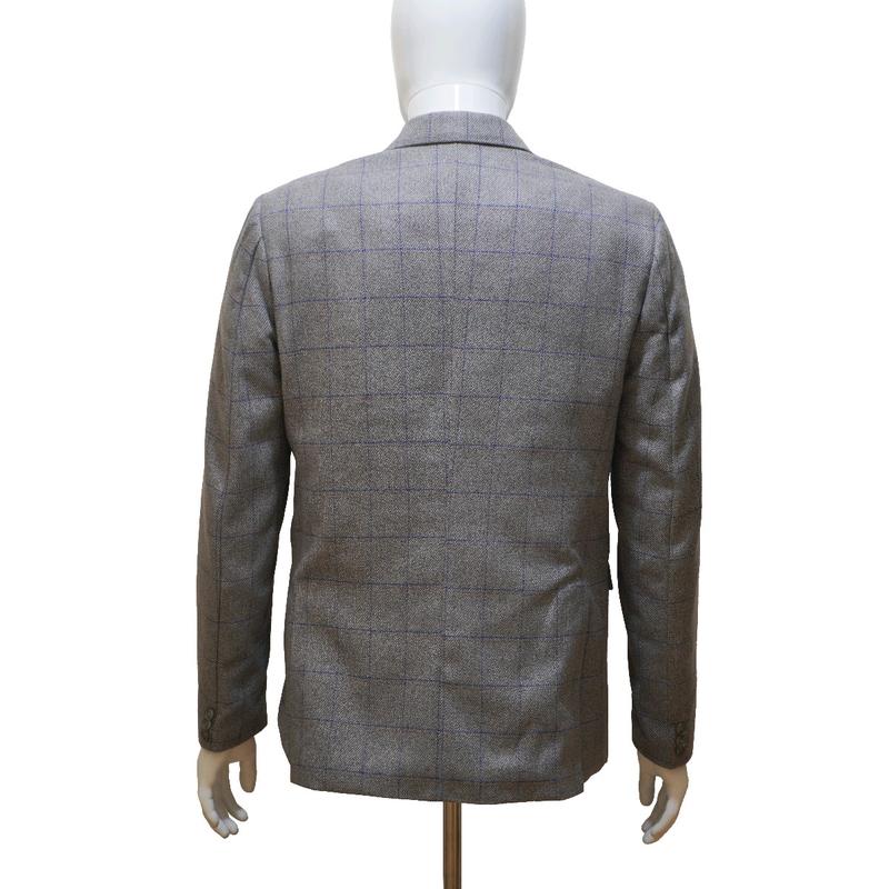 Men's Tweed Grey Check 3 Piece Suit - Wool Jacket, Waistcoat, Trousers & Tie 3