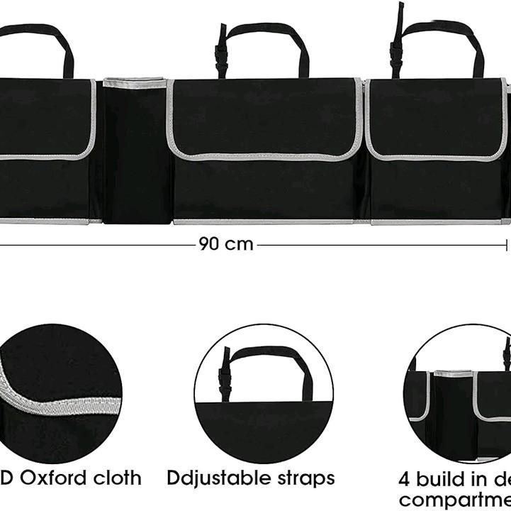 Car Boot Organiser Back Seat Hanger Tidy Storage Bag Pocket Hanging Pouch Large Foldable 5
