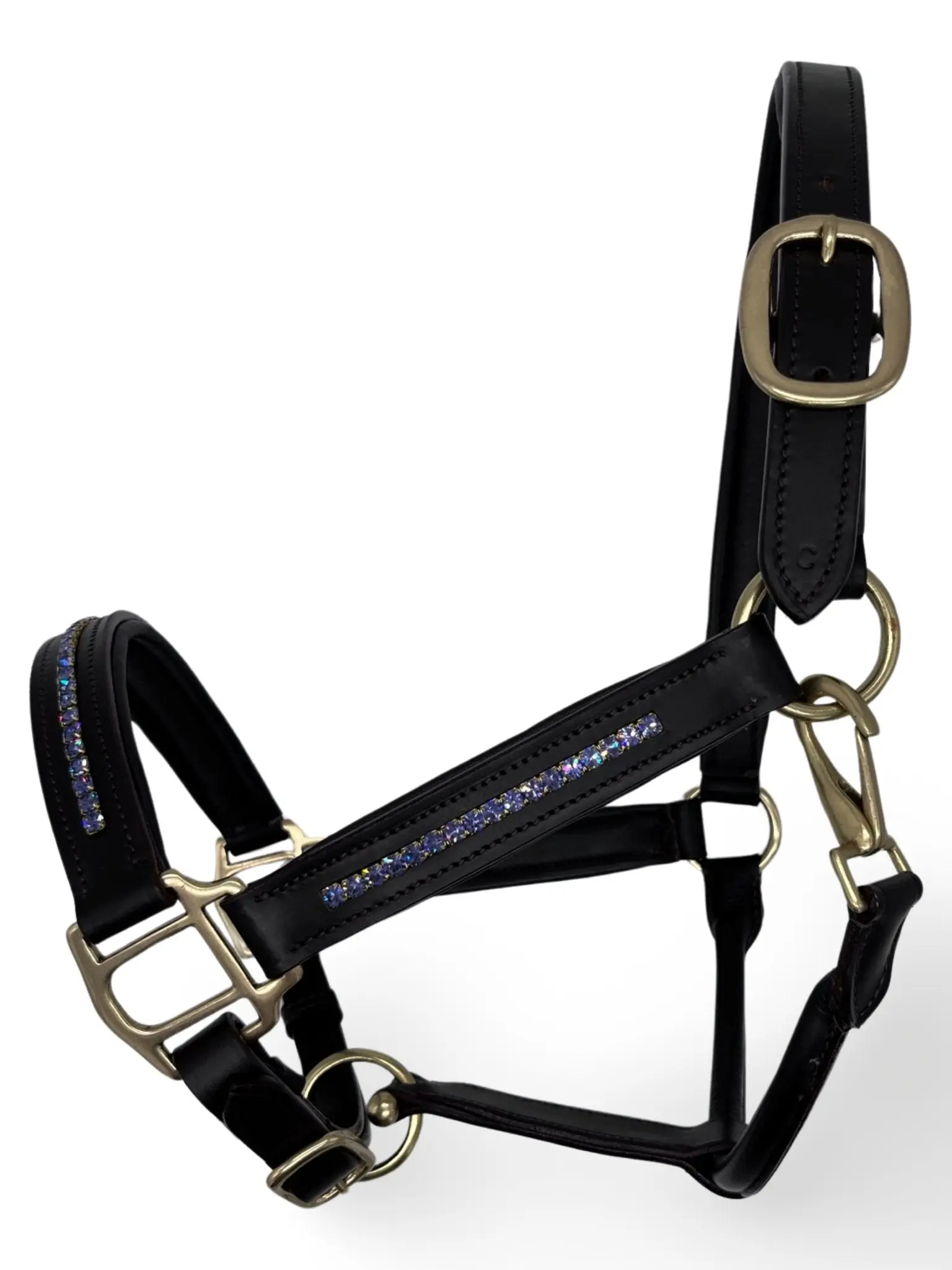 Purple Leather Headcollar