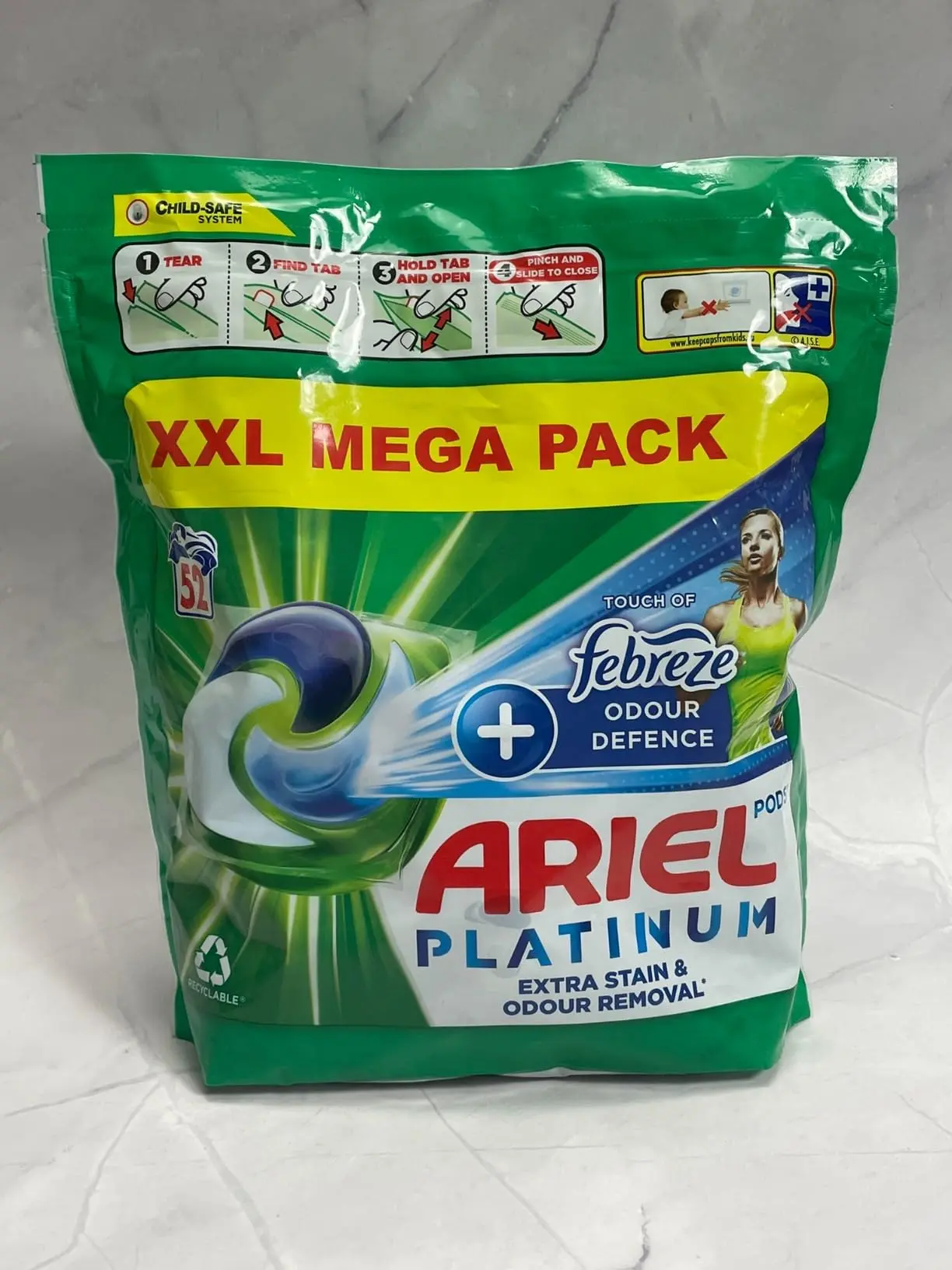 Washing Liquid Laundry Detergent Capsules 52 Washs with Odour Defence, Extra Stain & Odour Removal