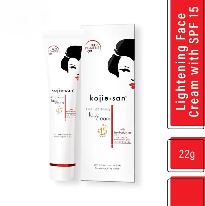 Kojie San Lightening & Brightening Face Cream SPF15 - 22g | Even Skin Tone, Dark Spot Corrector & Sun Protection | Perfect for Daily Glow Skin Lightening 0