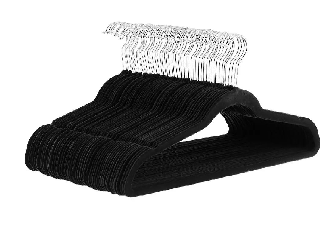 Slim Velvet Non-Slip Suit Hangers, Black - Home Organizer - Organiser