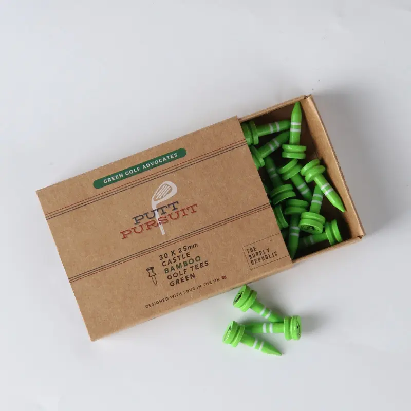 Bamboo Golf Tees 25mm | Green Castle Tees 1