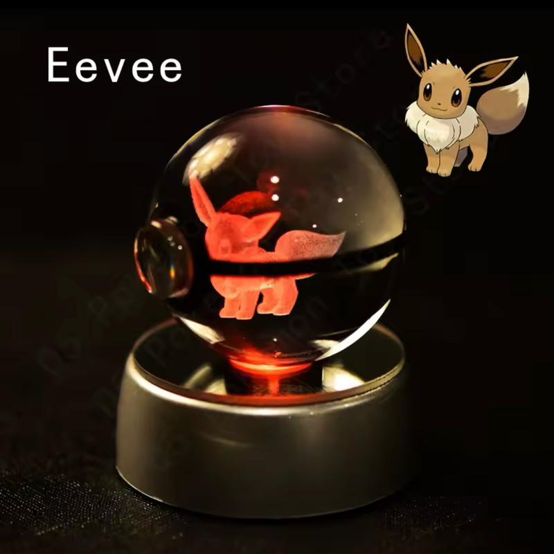 Pokemon Crystal Ball Figurine with LED Lamp Base - Pikachu, Gengar, Mew, Mewtwo - Gift, Decor 7