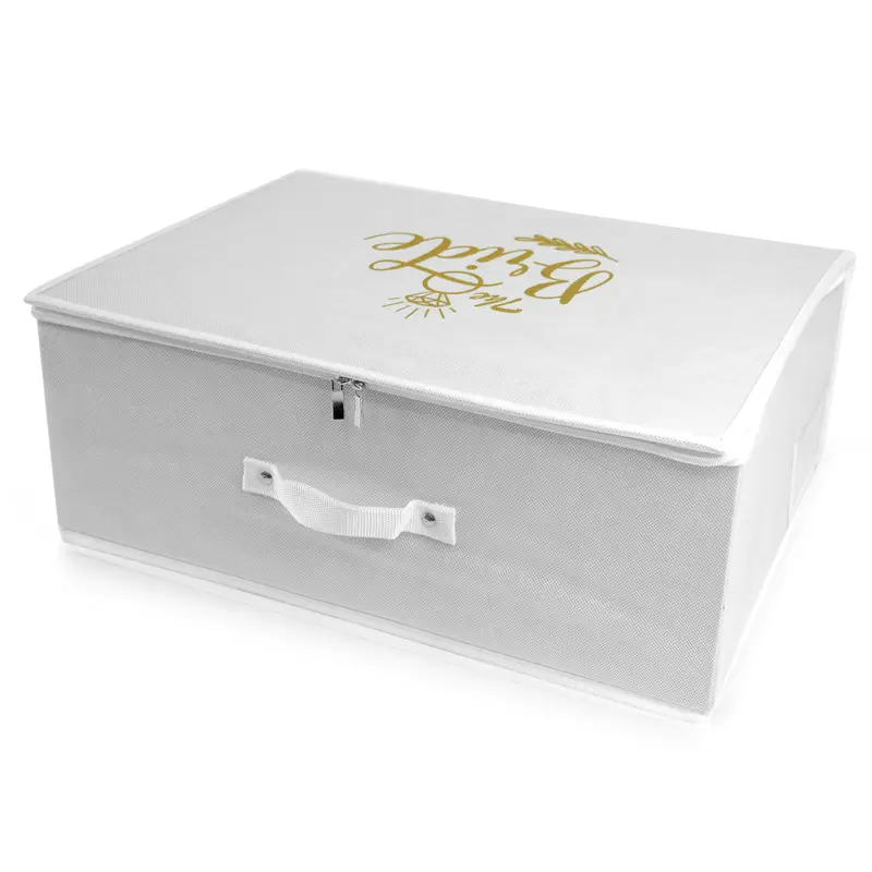 WEDCOVA UK White Personalised Wedding Dress Travel Box Breathable Bridal Dress Medium Size Storage Box Flight Cabin Size Fabric Box… 1