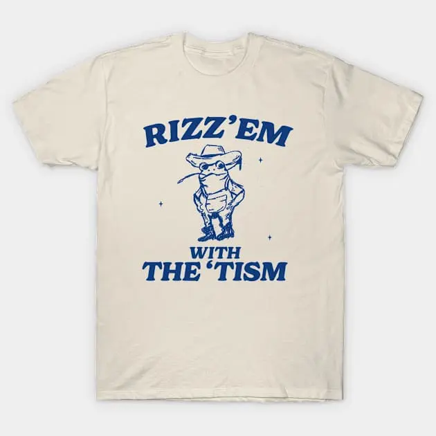 NeuroFriends  Rizz Em With The Tism Vintage Shirt, Autism Awareness Shirt, Retro Cartoon T Shirt, Weird T Shirt, Meme T Shirt, Frog T-Shirt UKY24025189