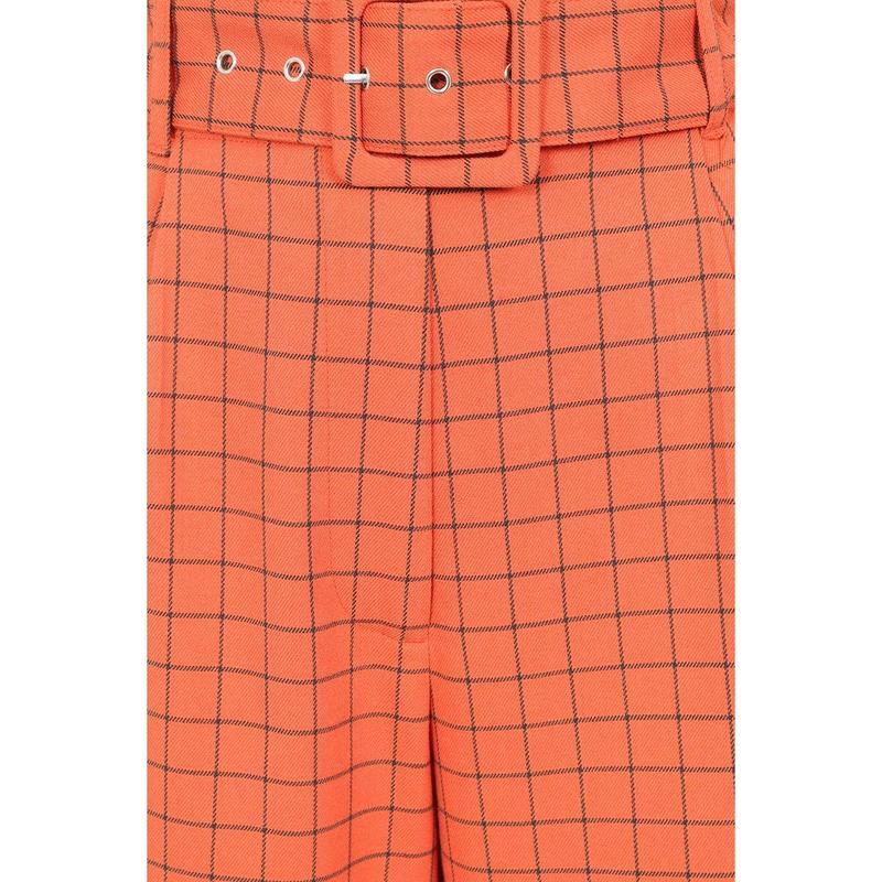Zora Trousers - Check Pattern, Orange and Black - Perfect for Autumn and Winter Basic Fabric 3