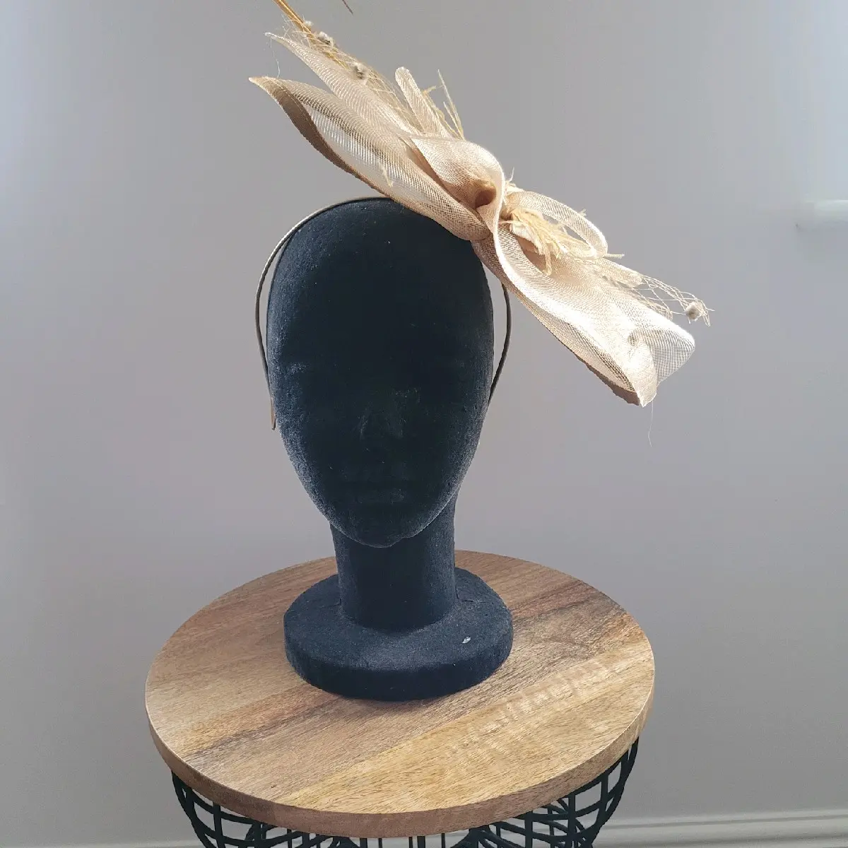 Gold large  Fascinator ideal for wedding racing and special occasions