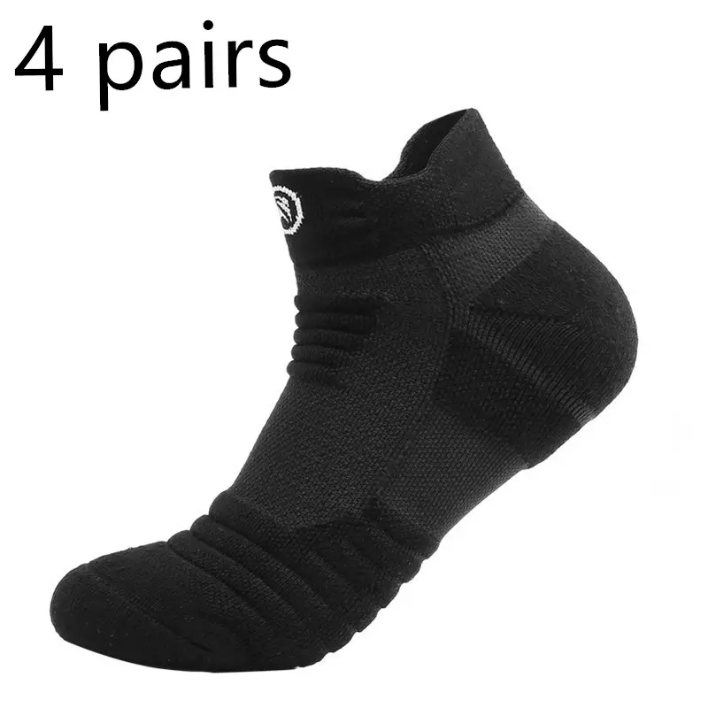 4pairs, Men's Thickened Towel Bottom Sweat-absorbing Socks Non-slip Breathable Shock-absorbing Sports Outdoor Socks 0