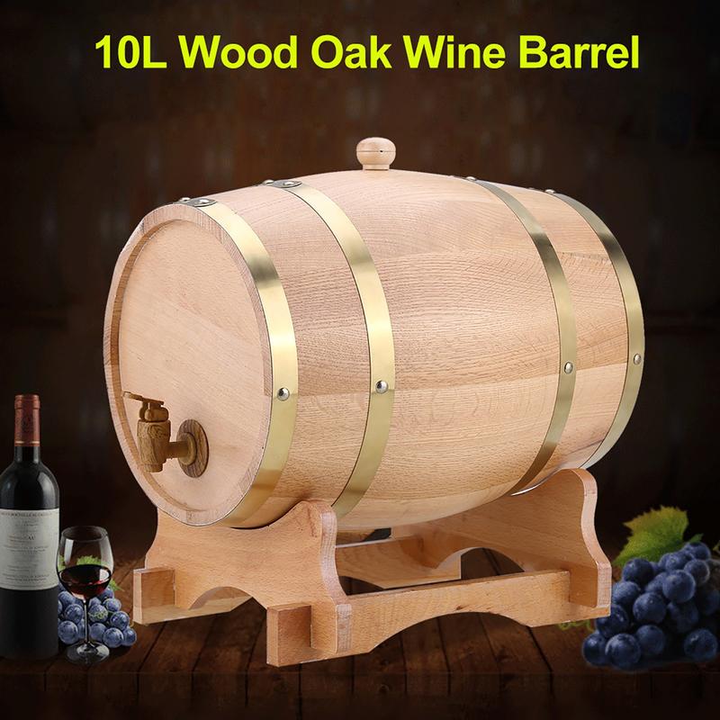 Vintage Wood Oak Timber Wine Barrel for Beer Whiskey Rum Port 10L 3