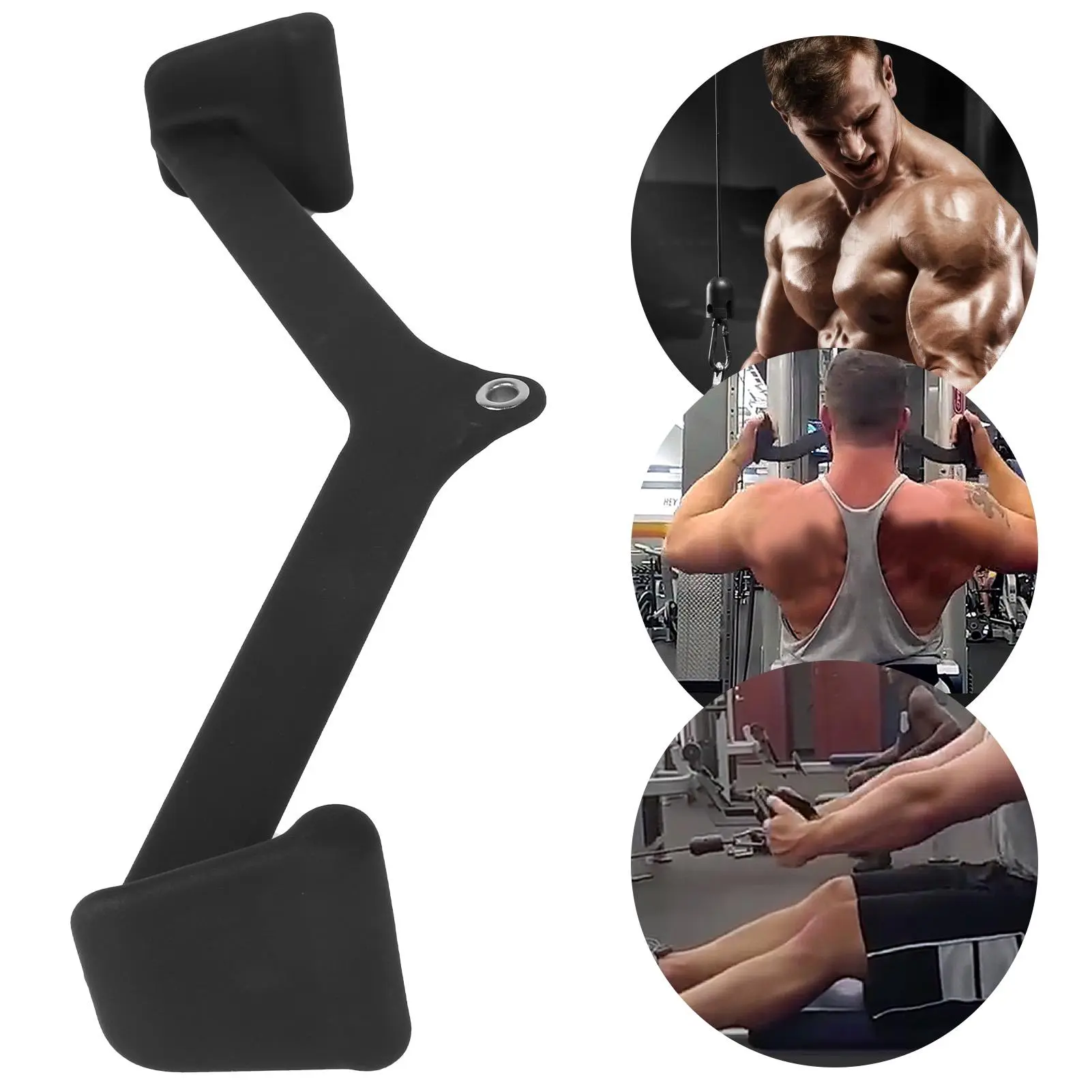 82cm Pulldown Bar Rowing Handle for Boating Training, Cable Machine Attachment for Tricep & Back Exercises