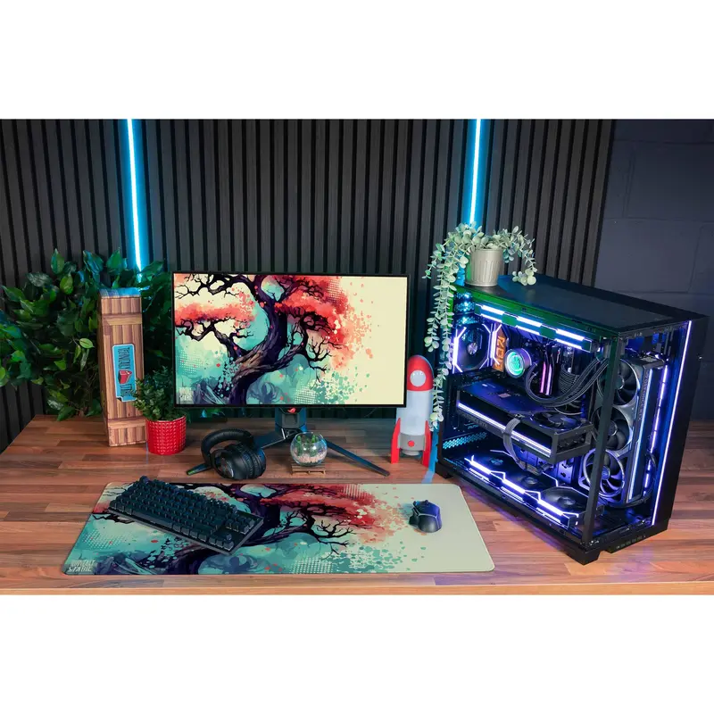 Bonsai Splatter Large 900 x 400mm - water resistant - premium quality Deskpad 7