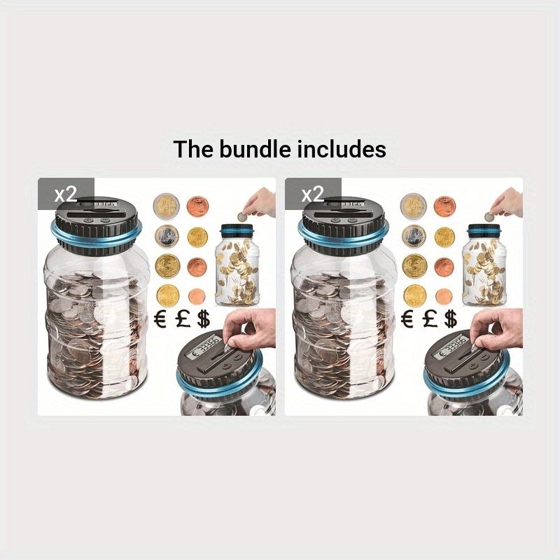 Automated Coin Counting Jar - Large LCD Display - Money Saving Bank - Perfect Gift for Holidays Decor Piggy 7