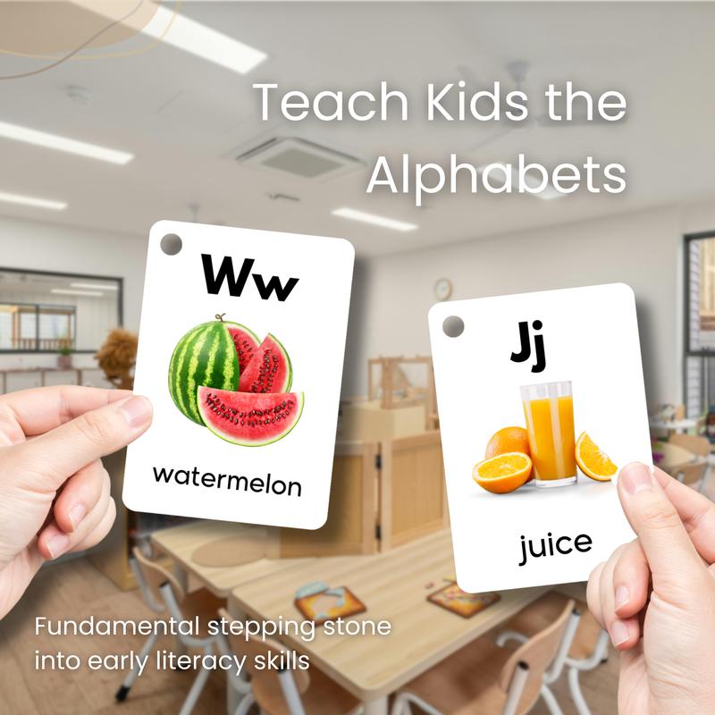 Alphabet Flash Cards for Kids, Early Learning First Word Cards for Preschhol Children and Toddlers 2