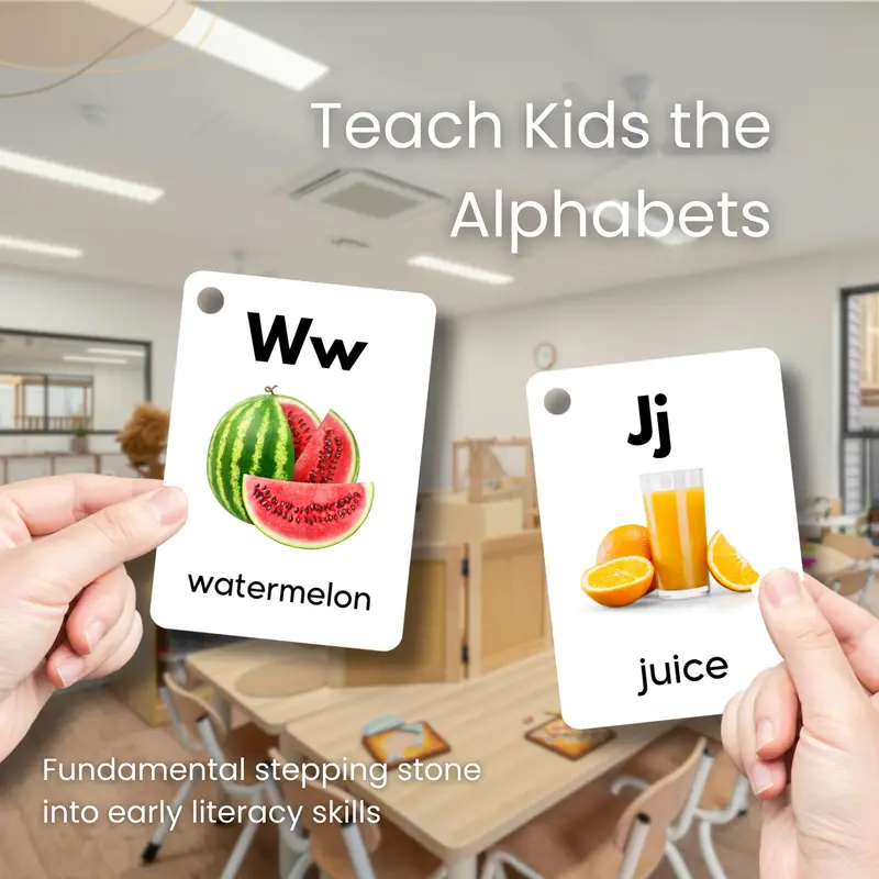 Alphabet Flash Cards for Kids, Early Learning First Word Cards for Preschhol Children and Toddlers 1