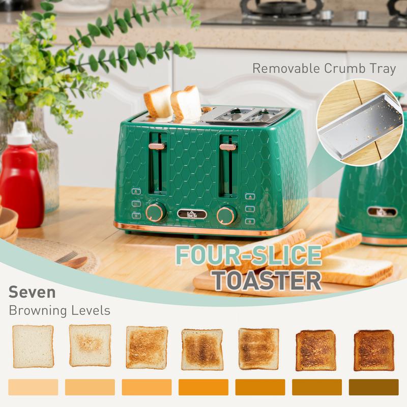 Fast-Boil Kettle & 7-Level Toaster Set Green 4