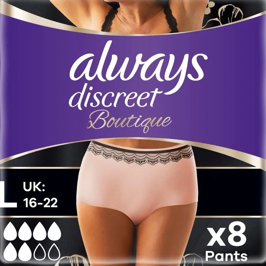 Always Discreet Boutique Incontinence Pants Women 8s - Plus L Comfort