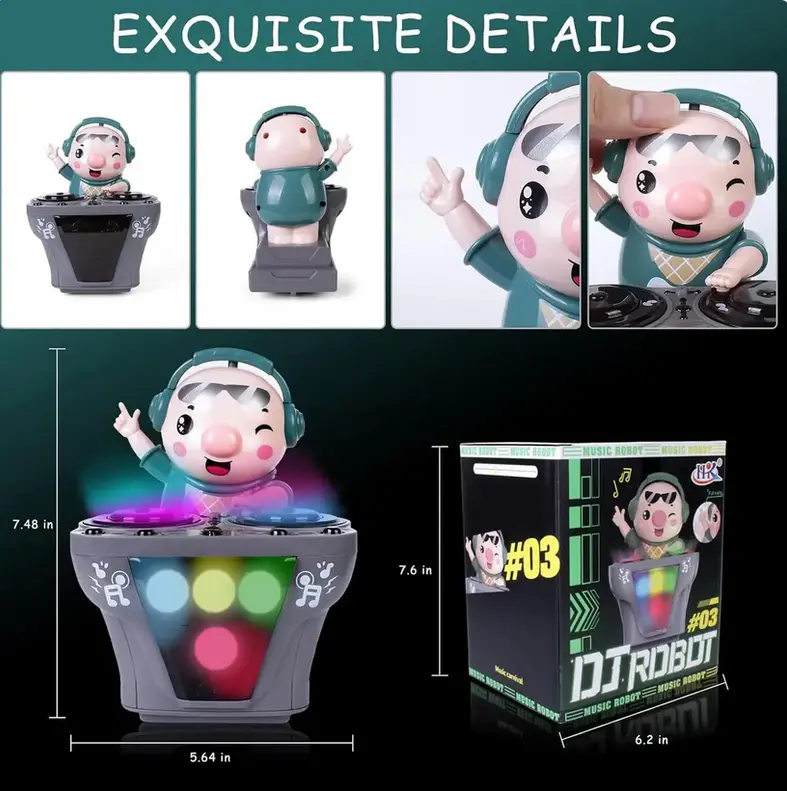 DJ ROBOT FUNNY MOVING MUSIC AND LIGHTS SOUND FOR CHILDREN BOYS AND GIRLS NOVELTY FUNNY DANCING TOY TOYS FOR MOTOR SKILL DEVELOPMENT 1