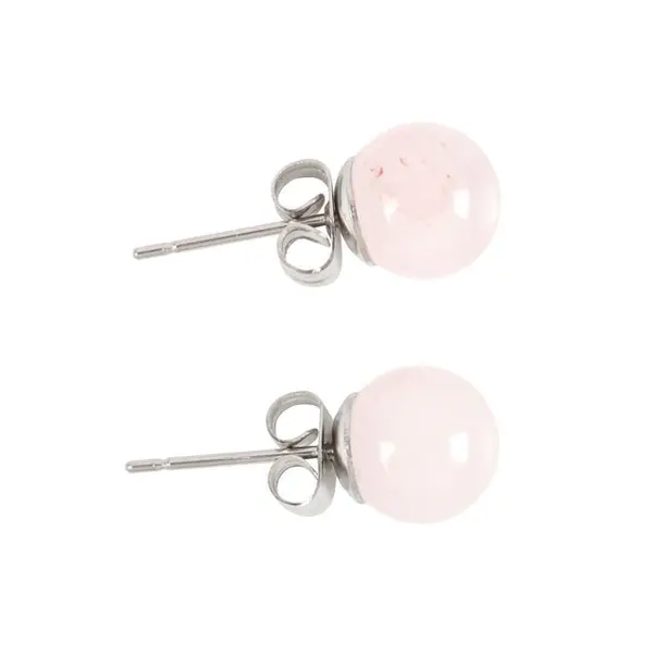 Rose Quartz Semi Precious Crystal Earrings 2