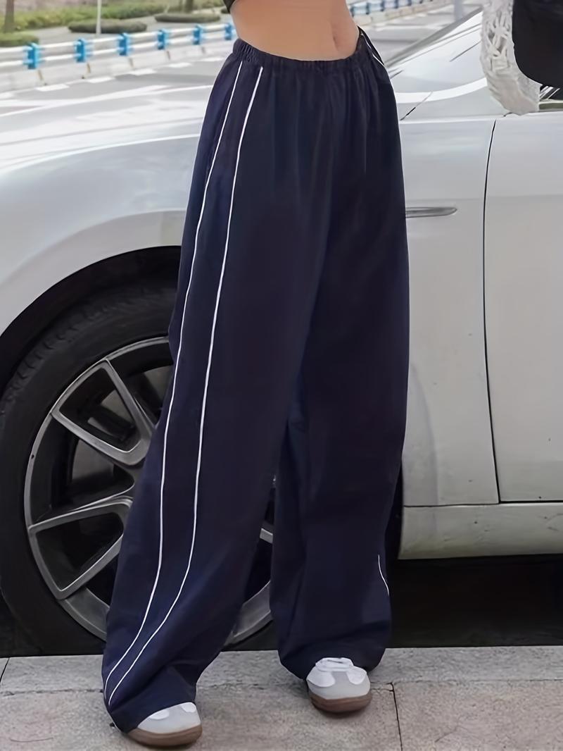 Product Introduction of Striped Wide Leg Pants - High Waist, Long Length Women's Clothing 21