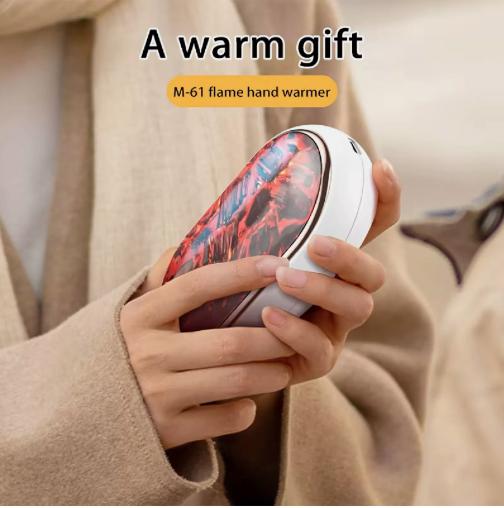 White Hand Warmers Rechargeable 5500mAh Electric Portable Pocket Heater USB 5