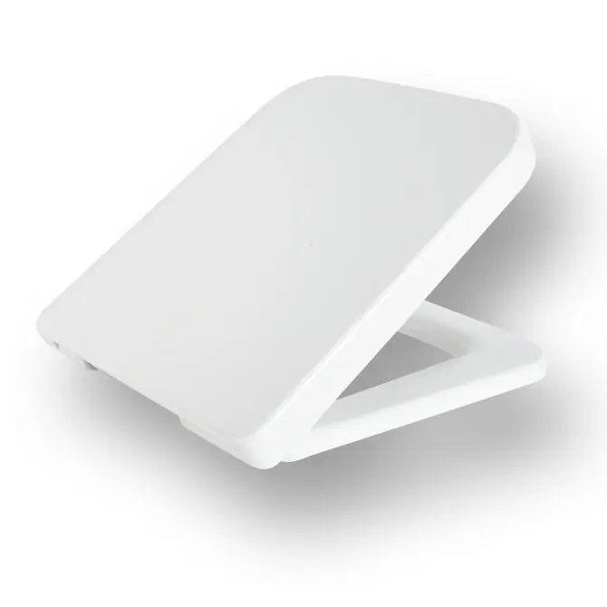 Luxury Square Toilet Seat Heavy Duty White Soft Close Top Quick Release Hinges 5