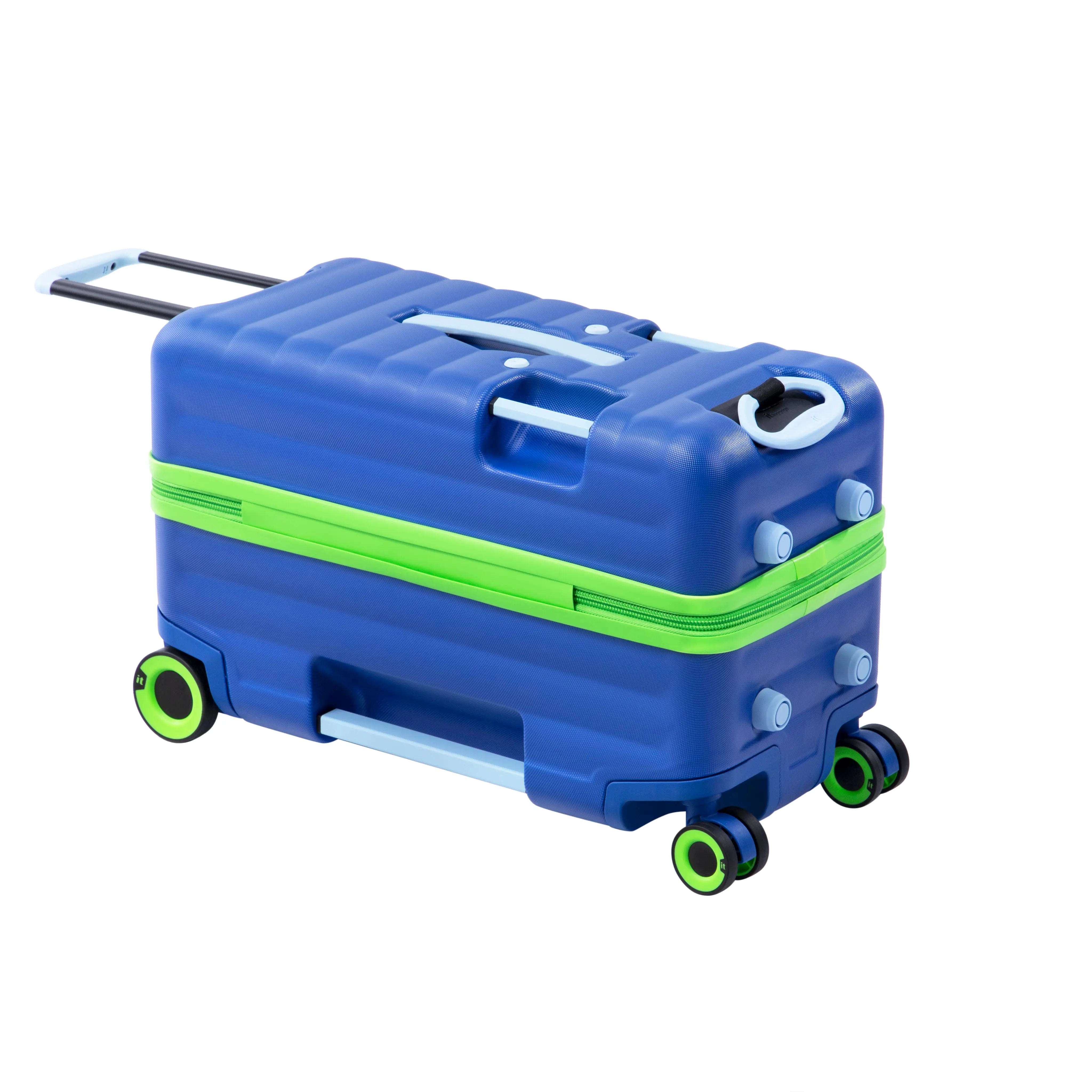 it Luggage | Kids' Trunkryder Ride-On Case in True Blue | Easy Towing | Handles & Footrests | Fun & Pratical | Hard Shell