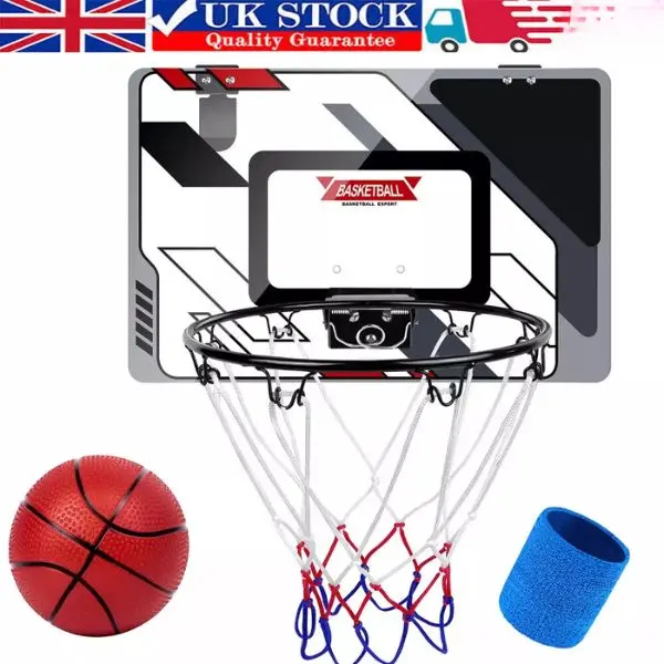 Heavy Duty Wall Mounted Basketball Hoop | Full-Size Black Rim & Net | Outdoor Sports Backboard Ring | Durable Metal Hoop for Home Garden, School, Gym | Weatherproof Basketball Goal | Pro Style Dunking Rim | Easy Installation | Indoor & Outdoor Use | UK St
