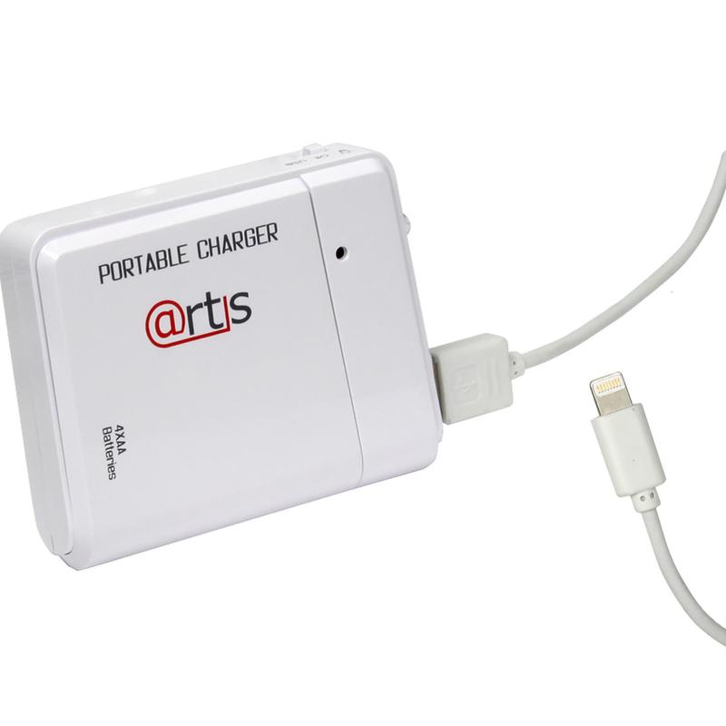 Product Introduction of Artis Portable 4xAA Battery Charger for Smart phone, White 1