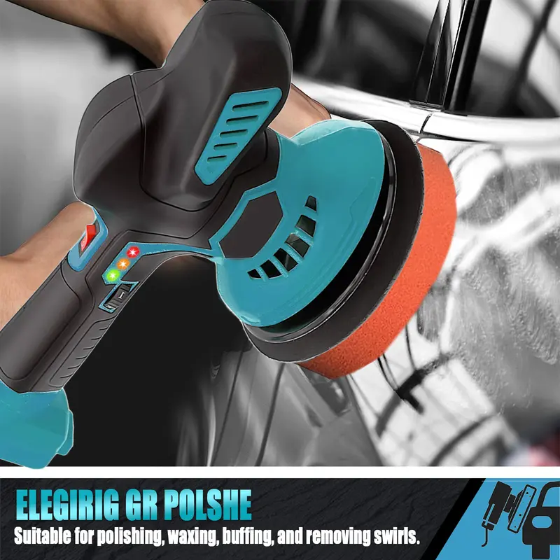 Cordless Car Buffer Polisher for Makita Battery, Polisher Kit Electric Polishing Machines Compatible with Makita 18v - 150MM 6 Speed ​​Car Buffer Polishing for Auto Detailing/Polishing/Waxing, with 16 Polishing Accessories 1