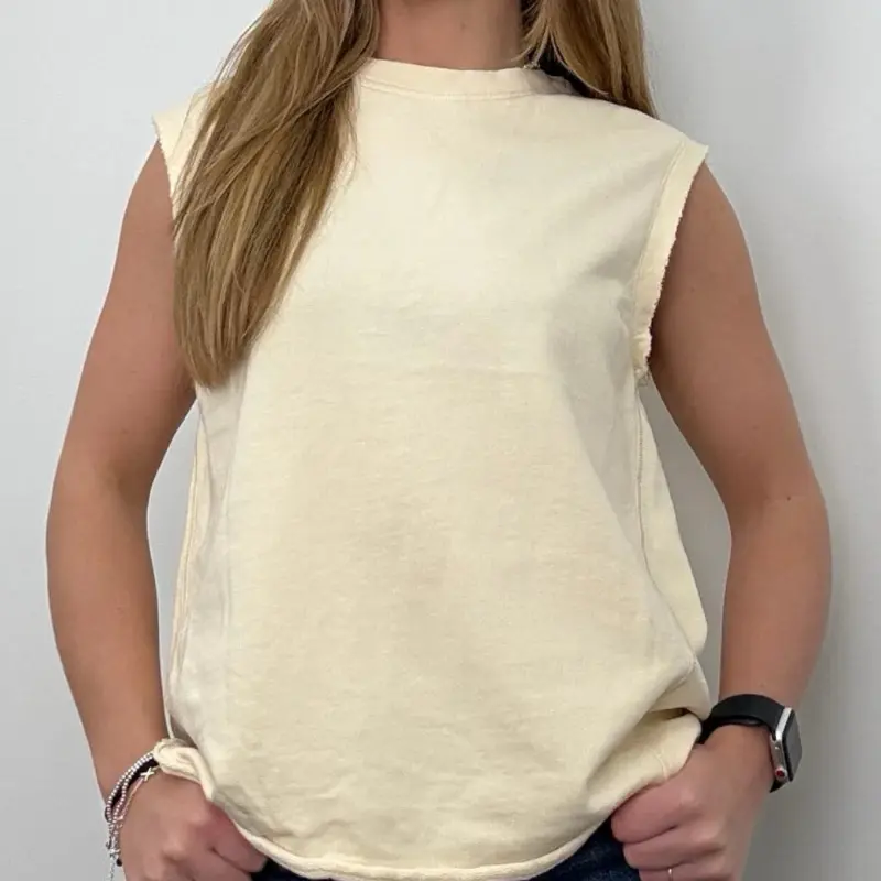 Women's Ruby Short Sleeve Top - Non-Returnable Breathable Comfort Cotton Womenswear Fabric Essential Everyday Fit Sleeveless Jacket Love Piece Soft Twist Warmer Basic