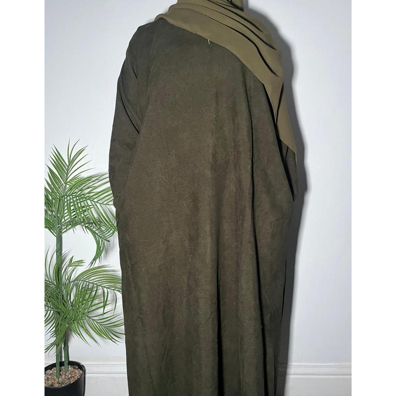 Amal Corduroy Winter Abayas with Pockets - 5 Colors Available- Muslim Fashion essential abaya plain luxury daily affordable 8
