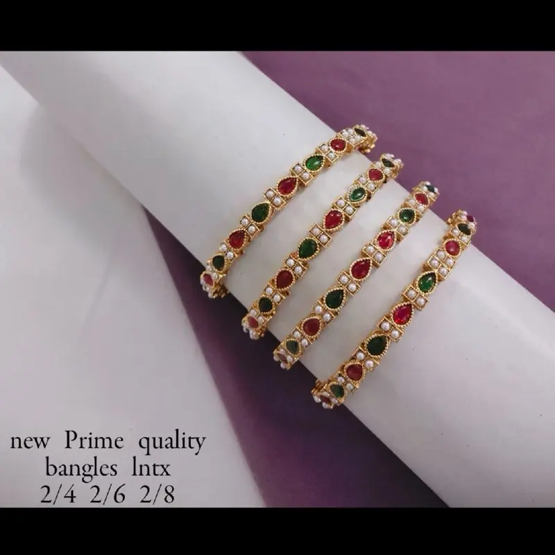 Maroon and green bangles ABG98