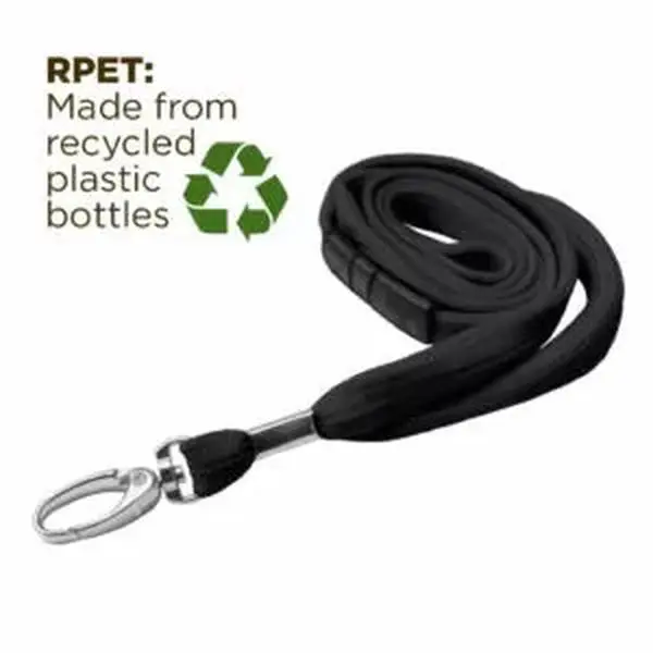 Black 10mm Wide Lanyard With Metal Lobster Clip – (Packs of 1-100)