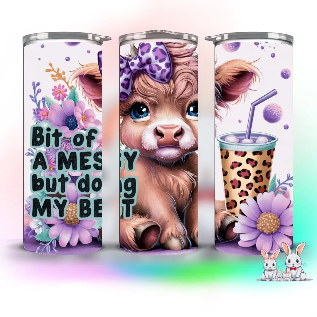 highland cow 20oz tumbler Bottle Drinkware Lid Stainless Lid Stainless