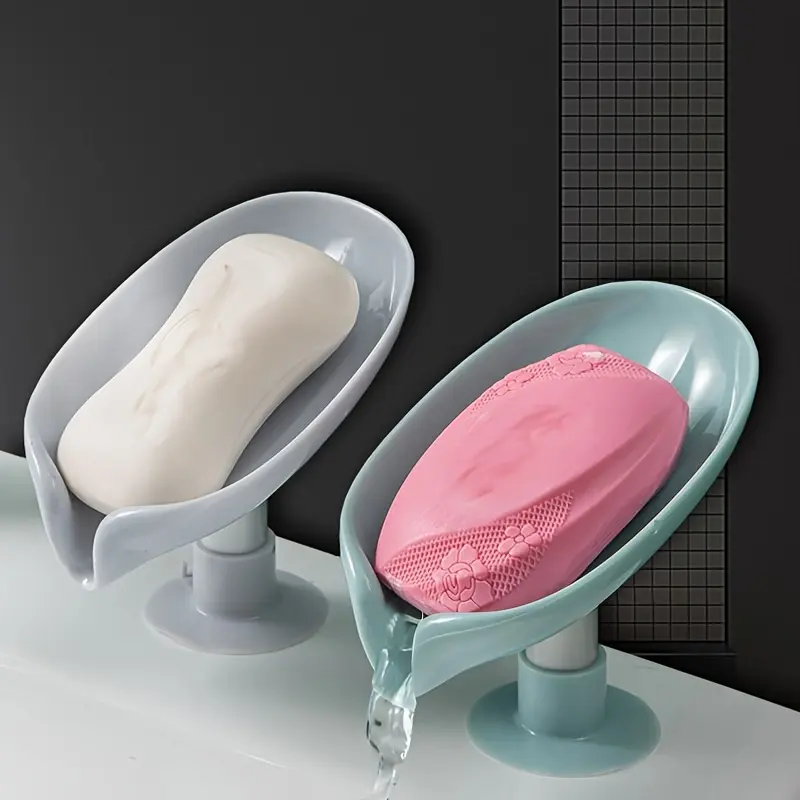 HARLESOTTO       2 Suction Cup - Style Drainage Soap Dish Holder: No - Punch Installation, Prevents Water Accumulation, Ideal for Home Use. Great for Home Organization, Kitchen and Bathroom Accessories. 1