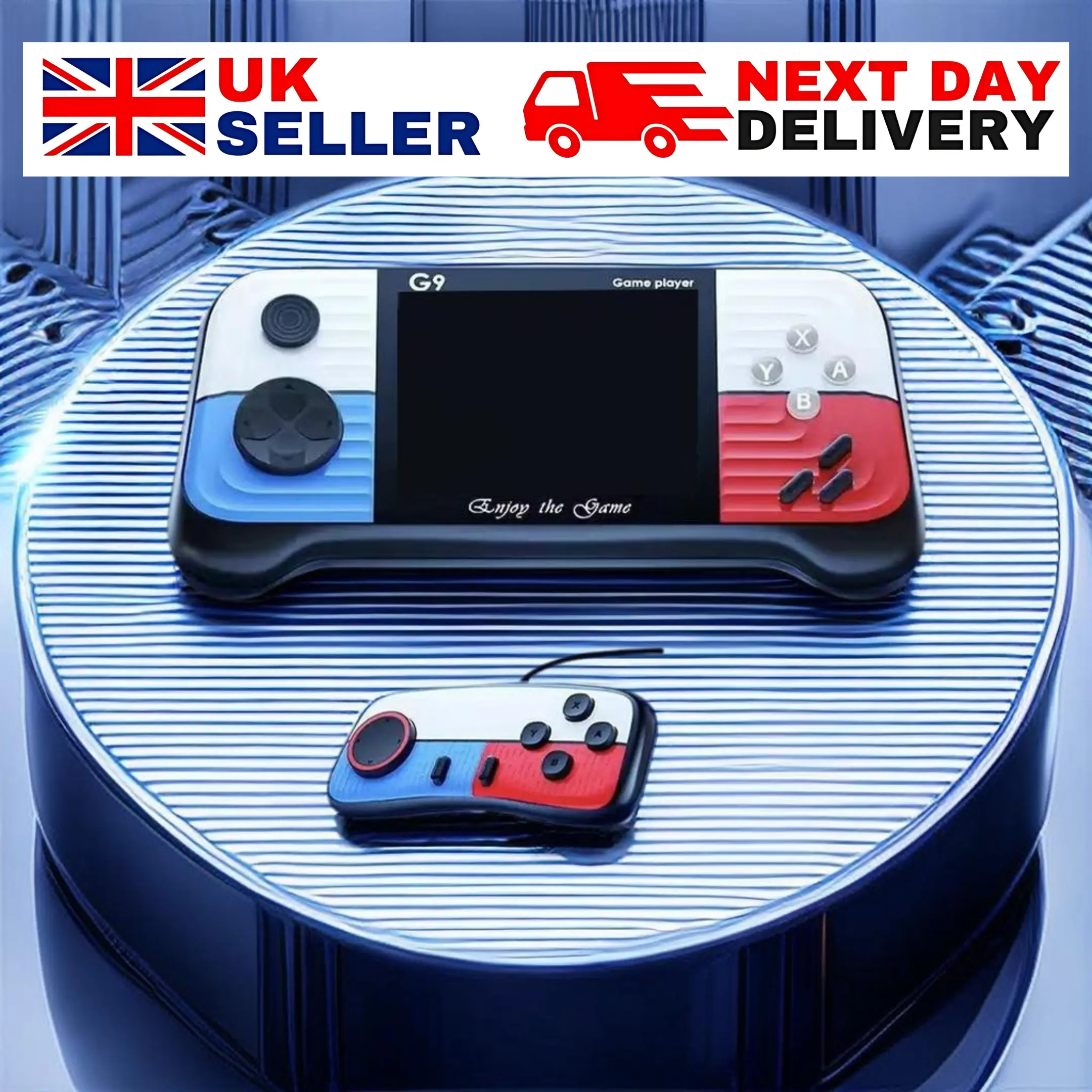Portable Retro Gaming Console (2-in-1) - Classic Games, Ergonomic Design, Rechargeable Battery, Fast UK Delivery - Golden, Protection, Durable
