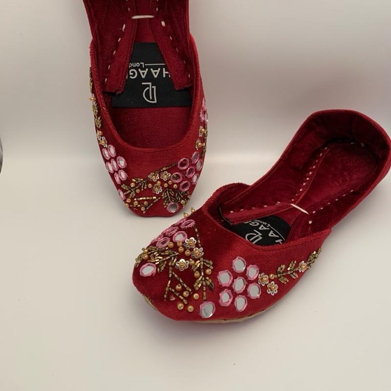 72-UK 5,7,8 khussa Punjabi Juttis Ladies handmade Flat Heel Pakistani Indian Khussa Moja handmade women footwear Traditional No Heel Round Toe Walking Shoes Girl Flatform Shoe Comfort Comfortable Woman Running Leather Soft 3