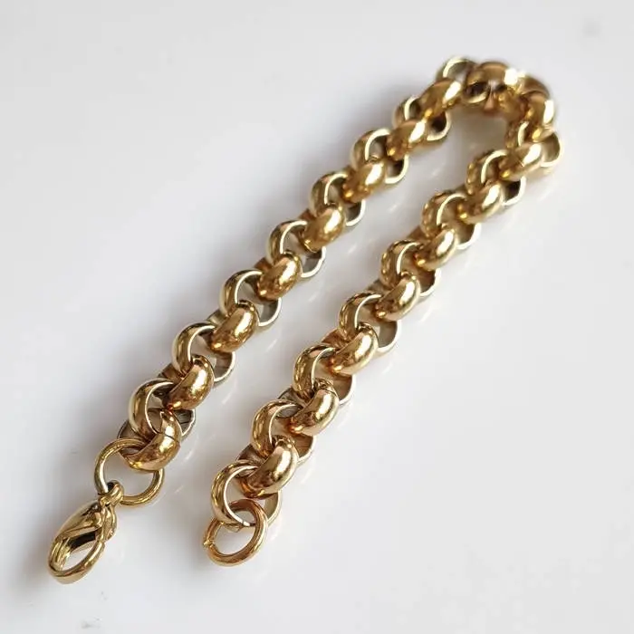 New improved 9mm plain gold belcher stainless steel 5