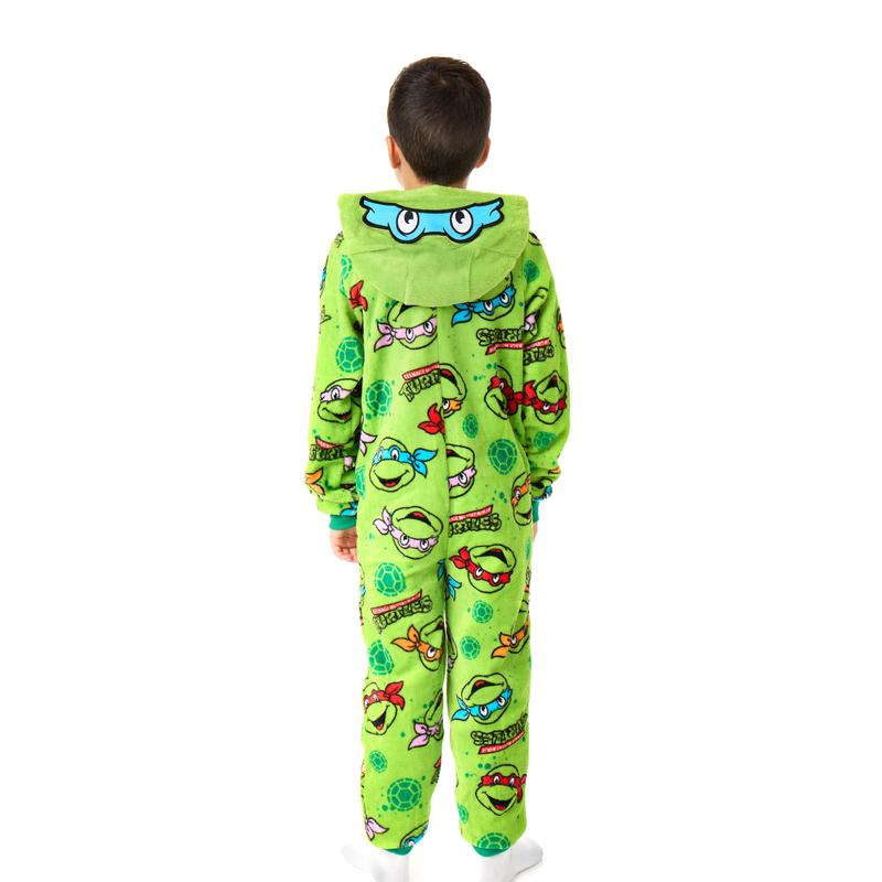 Vanilla Underground x Teenage Mutant Ninja Turtles Boys Green Novelty Masks Onesie 1