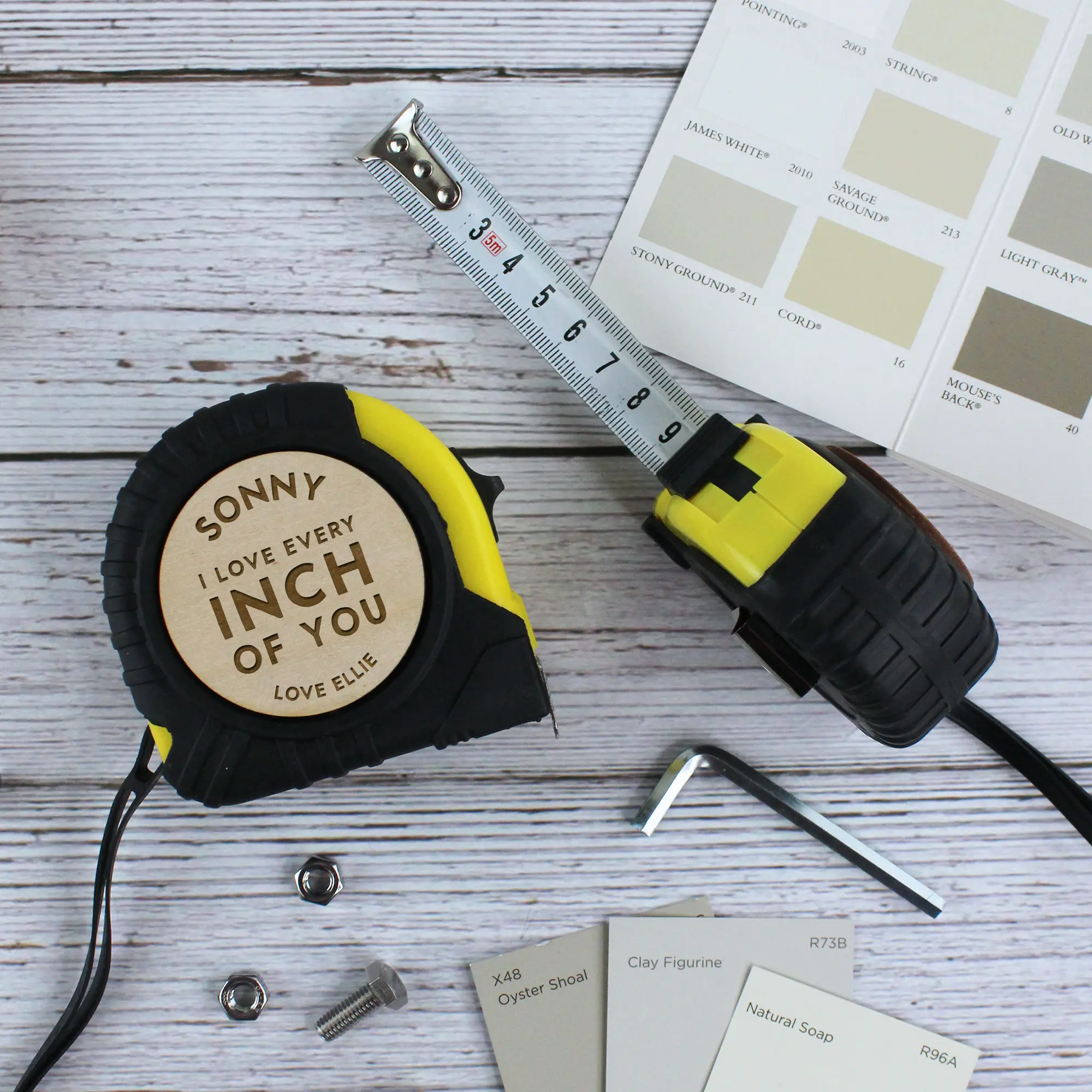 GiftsinaJiffy Retractable Tape Measure, I Love Every Inch Of You Personalised Tape 3M, 5M, 7.5M DIY Tool, Anniversary Gift Valentine’s Gifts for Boyfriend