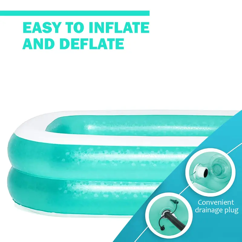 6.5FT BESTWAY INFLATABLE FAMILY PATIO GARDEN RECTANGULAR PADDLING SWIMMING POOL 3