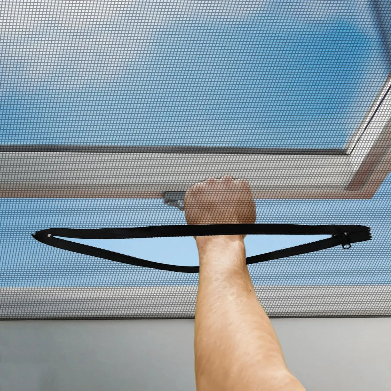 Zips for Fly Screen Roof Window Insect Protection Mosquito Net Window Access Opening for Passig Rnoof Window