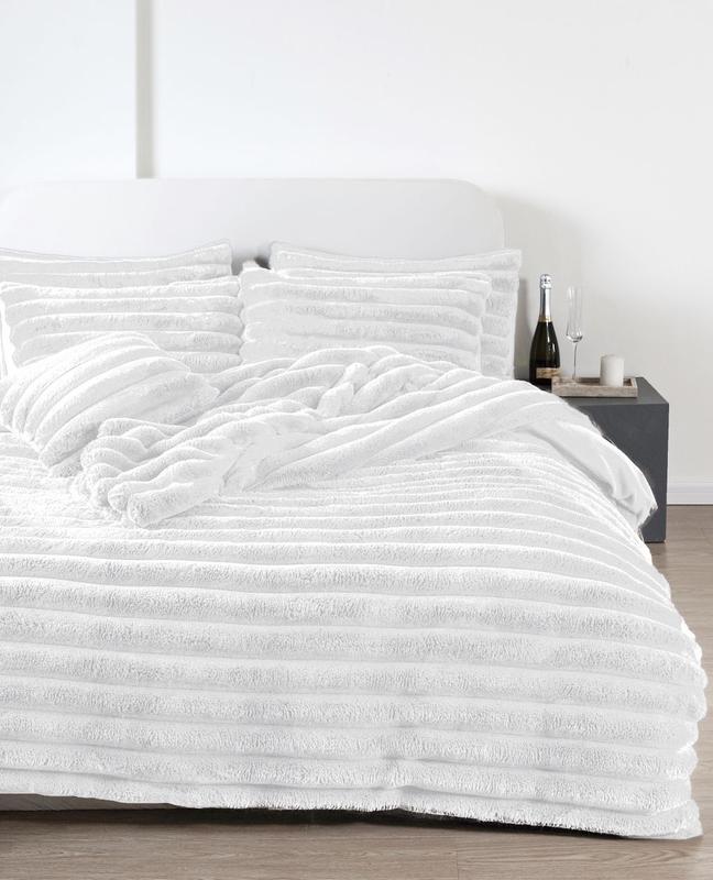 Big Cord Teddy Fleece Duvet Cover Set Luxurious warm - Super Soft Thermal Bedding | 100% Polyester | Available in Single, Double, King, Super King | Charcoal, Blush, White 2