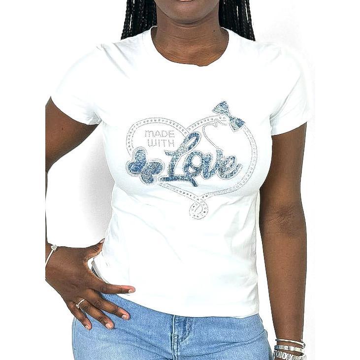 Made With Love Diamante T-Shirt 2